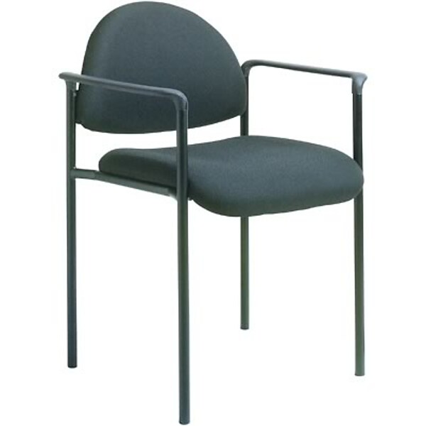 Boss® B9501 Series Fabric Stacking Chairs With Arms; Black