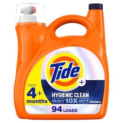 Tide Hygienic Clean HE Liquid Laundry Detergent, Original Scent, 94 Loads, 132 oz. (12216)
