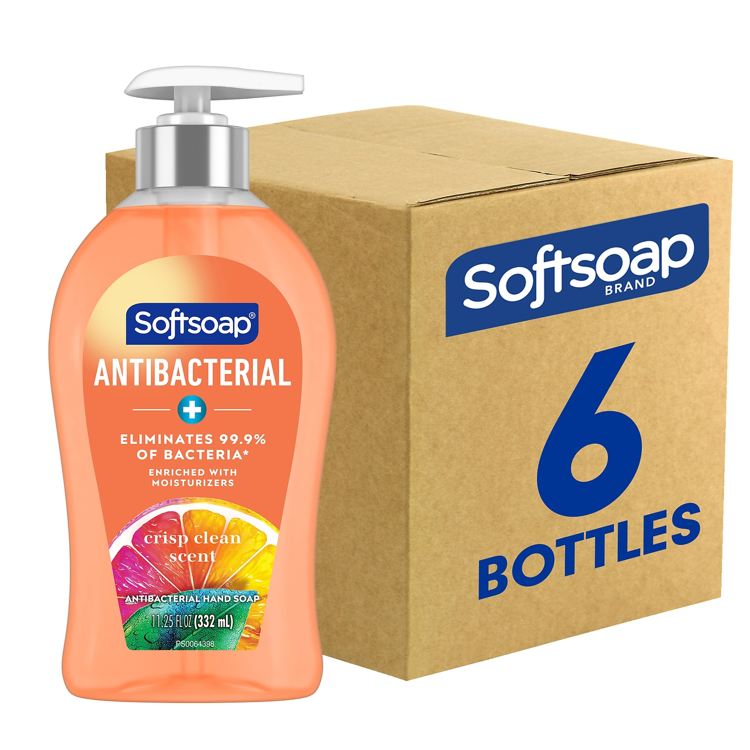 Softsoap Antibacterial Liquid Hand Soap, Crisp Clean Scent, 6/Carton (US03562)
