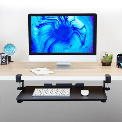 Mount-It! Clamp-On Adjustable Keyboard and Mouse Tray, Black (MI-7147)