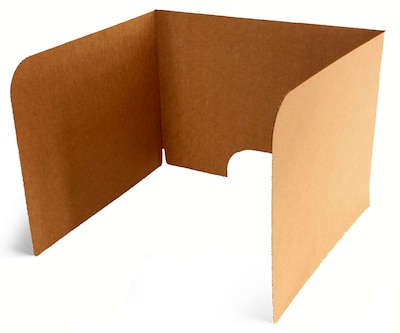 Classroom Products Foldable Cardboard Freestanding Privacy Shield, 19H x 26W, Kraft, 10/Box (1910