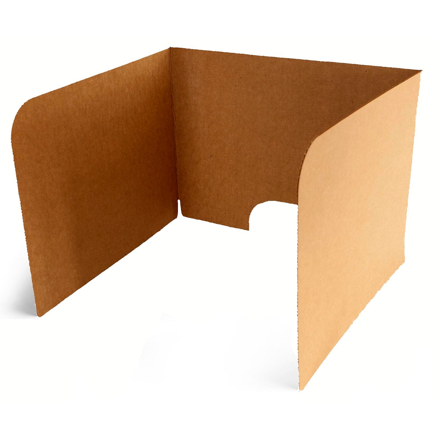 Classroom Products Foldable Cardboard Freestanding Privacy Shield, 19H x 26W, Kraft, 10/Box (1910 KR)