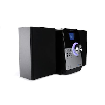 Emerson Bluetooth Micro Music System with MP3, CD Player, FM Radio, Alarm, USB, AUX Input, LED Display, & Remote Control