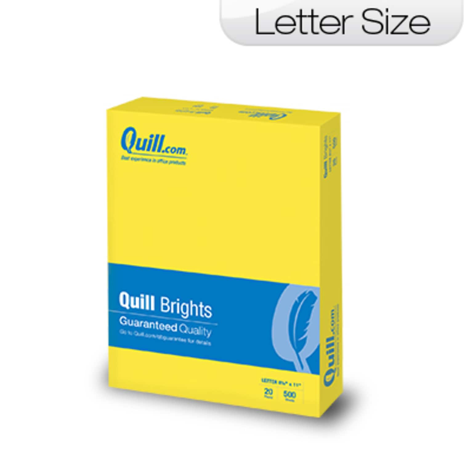 Quill Brand® Brights Multipurpose Colored Paper, 20 lbs., 8.5 x 11, Lemon Yellow, 10 Reams/Carton (722431CT)