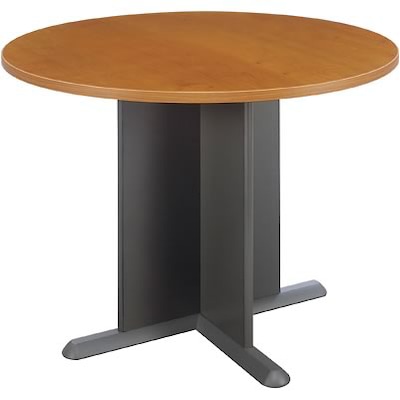 Bush Business Furniture Conference Room Tables; Round, Natural Cherry with Graphite Grey, Ready to Assemble