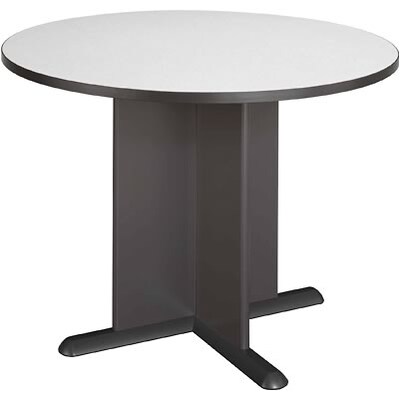 Bush Business Furniture Conference Room Tables; Round, White Spectrum With Slate Grey, Ready to Assemble
