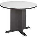 Bush Business Furniture Conference Room Tables; Round, White Spectrum With Slate Grey, Ready to Assemble