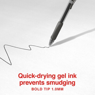 Staples ProGel™ Retractable Gel Pen, Bold Point, 1.0mm, Black Ink, 36 Pack (ST62586)