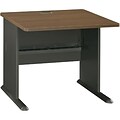 Bush Business Furniture Cubix Collection in Sienna Walnut/Bronze Finish, Desk, 36W, Installed (WC25536FA)