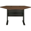 Bush Business Furniture Cubix Collection in Sienna Walnut/Bronze Finish, Corner Desk, 42W, Installed (WC25542FA)