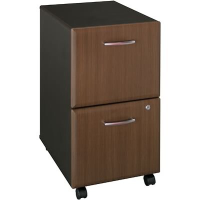 Bush Business Furniture Cubix Collection in Sienna Walnut/Bronze Finish; 2-Drawer File, Fully Assembled