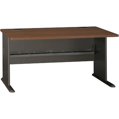 Bush Business Furniture Cubix Collection in Sienna Walnut/Bronze Finish, Desk, 60W, Installed (WC25560FA)