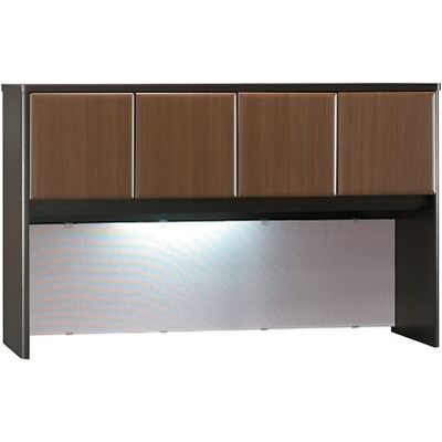 Bush Business Furniture Cubix Collection in Sienna Walnut/Bronze Finish, Hutch, 60W, Installed (WC25561FA)