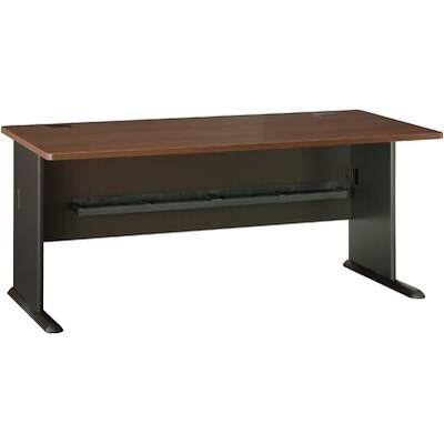 Bush Business Furniture Cubix Collection in Sienna Walnut/Bronze Finish, Desk, 72W, Installed (WC25572FA)