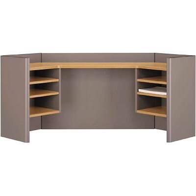 Bush Business Furniture Cubix Series Open-Office System in Light Oak Finish, 42 Corner Hutch, Installed (WC64343FA)