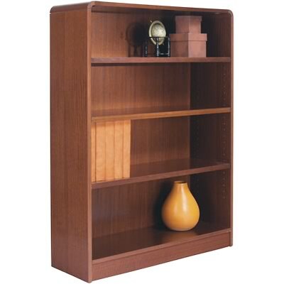 Alera® Radius Corner Bookcase in Cherry Finish; 4-Shelves