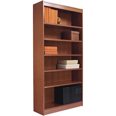 Alera® Square Corner Bookcase in Medium Oak Finish; 6-Shelves