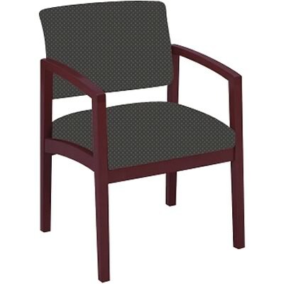 Lesro Lenox Series Reception Furniture in Mahogany Finish w/Interval Grey Fabric; Guest Chair w/Arms