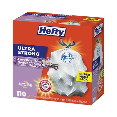 Hefty Ultra Strong 13 Gal. Scent Free Tall Kitchen White Trash Bag  (80-Count)