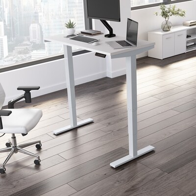 Bush Business Furniture Move 40 Series 48"W Electric Height Adjustable Standing Desk, White/Cool Gray Metallic (M4S4824WHSK)