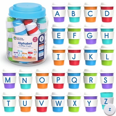 Learning Resources Alphabet Coffee Cups, Assorted Colors (LER6794)