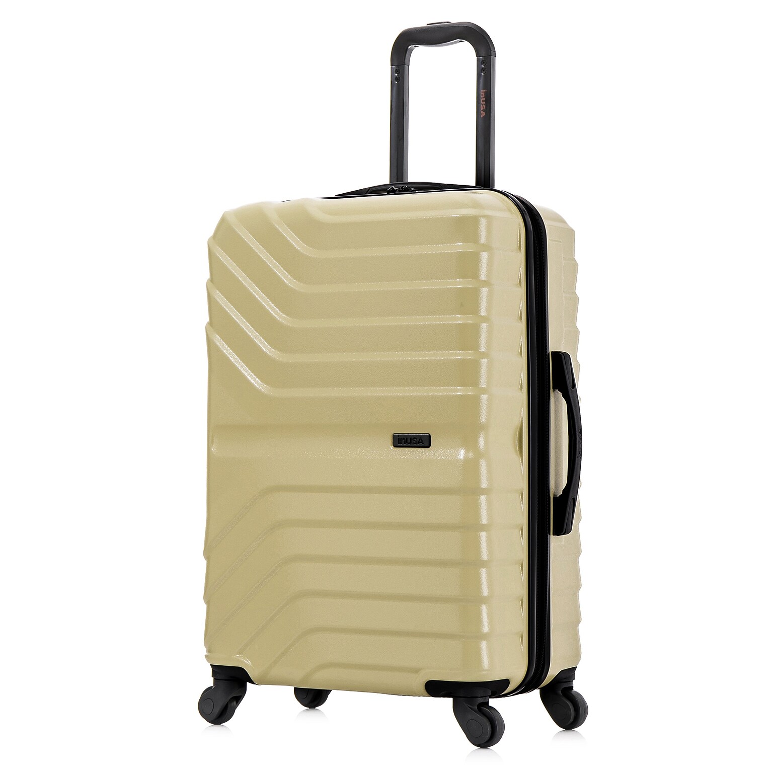 InUSA Aurum 25.98 Hardside Suitcase, 4-Wheeled Spinner, TSA Checkpoint Friendly, Champagne (IUAUR00M-CHA)