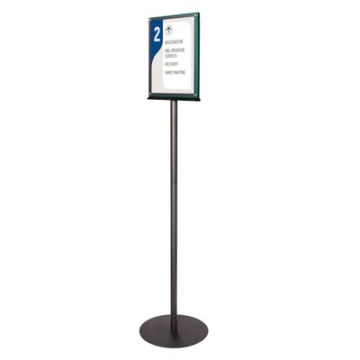 Deflecto Document Holder, 8.5" x 11", Vertical, Freestanding, Black Acrylic (692056)
