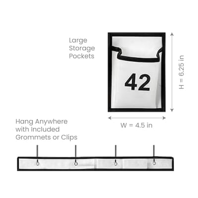 Kore Design Non-Woven Fabric Hanging Classroom Cell Phone Organizer, 43.8" x 25.7" x 0.5", White (KD-PS4252)