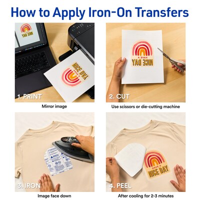 Avery Heat Iron On Transfer Paper for Light Fabrics, 8.5" x 11" (8938)