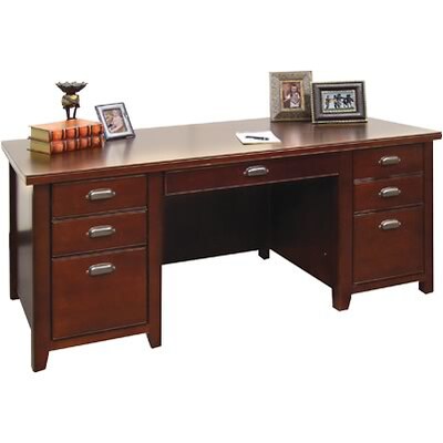 Tribeca Loft Pedestal Cherry Desk Quill Com