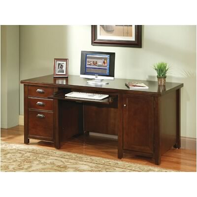 Martin Furniture Tribeca Loft Collection in Cherry Finish; Double Pedestal Computer Desk