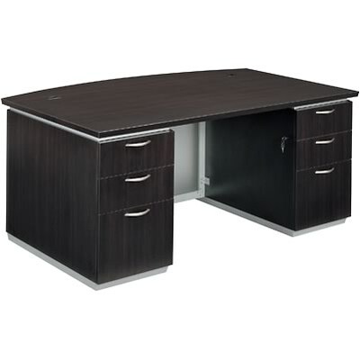 DMI® Pimlico Collection in Mocha Finish; Bow-Front Executive Desk