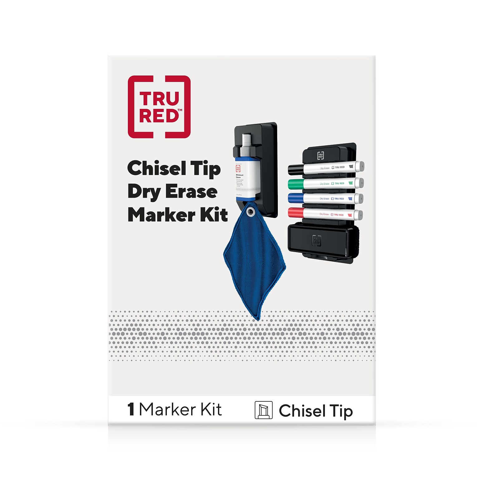 TRU RED™ Dry Erase Kit, Chisel Tip, Assorted, 4/Pack (TR61742/TR56940)