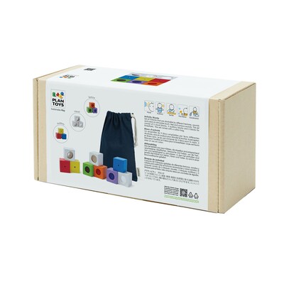 Plan Toys Wooden Activity Blocks, 9 Pieces/Set (PTS5531)