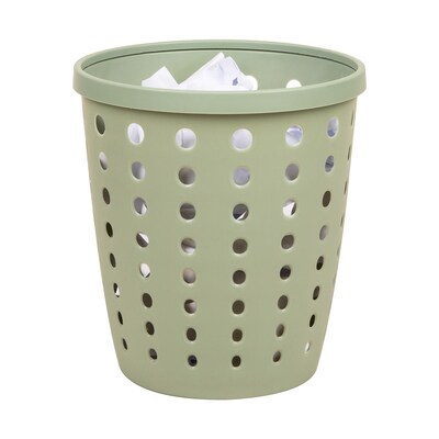 Staples Plastic Trash Can, 2.8 Gallon, Sage Green (ST63895)