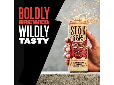 Stok Energy Caramel Cream Cold Brew Coffee, 11 oz., 12 Cans/Carton (196067)
