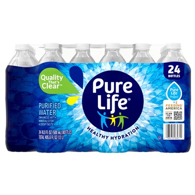 Pure Life Purified Water, 16.9 oz., 24 Bottles/Carton (110109)