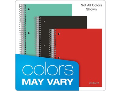 Oxford 5-Subject Subject Plastic Notebooks, 9" x 11", College Ruled, 200 Sheets, Each (10588)