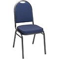 KFI® 520 Series Fabric Padded Seat Stacking Chairs; Blue Pindot, Silver Vein Frame