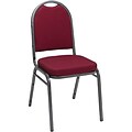KFI® 520 Series Fabric Padded Seat Stacking Chairs; Burgundy Pindot, Silver Vein Frame