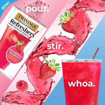 Twinings Strawberry Raspberry Refresher Powder Drink Mix, 5 Packets/Box, 6/Boxes (TNA56046)