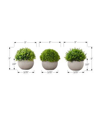 Monarch Specialties Inc. 5" Artificial Plant in Pot, 3/Set (I 9589)