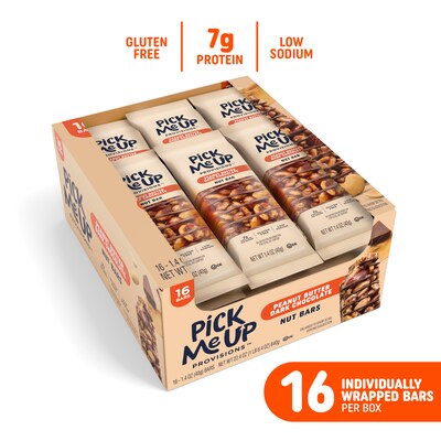 Pick Me Up Provisions™ Gluten Free Peanut Butter Dark Chocolate Nut Bar, 1.4 oz., 16 Bars/Box (PM63398)