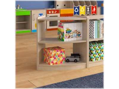 Flash Furniture Bright Beginnings 2-Section Open Corner Storage Unit, 24.5"H x 24"W x 11.75"D, Brown (MK-KE24060-GG)