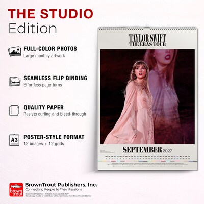 2027 BrownTrout Taylor Swift 11.7" x 16.5" Monthly Wall Calendar, Assorted Colors (9798330713387)