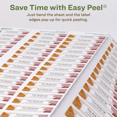 Avery EcoFriendly Laser/Inkjet Return Address Labels, 1/2" x 1-3/4", White, 8000 Labels/Pack (48467)