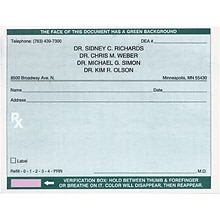 Medical Arts Press® Tamper-Resistant Secure Rx Blanks; Single Sheet