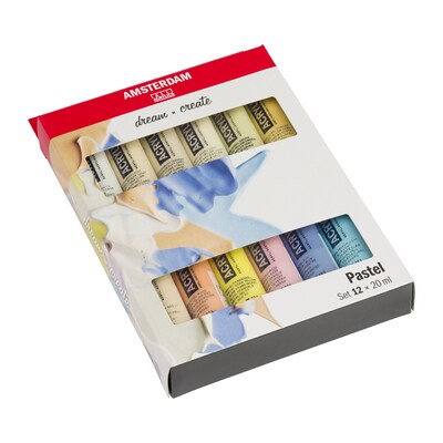 Amsterdam Standard Acrylic Pastels Set, Assorted Colors, 20mL, 12/Set  (AMS17820601)