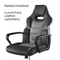 Quill Emerge Vector Luxura Faux Leather Gaming Chair, Black & Gray (61108)