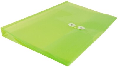 JAM Paper Premium Plastic Document File, Letter, Lime Green, 3/Pack (218B1LIX3)